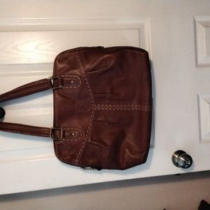 Large brown leather purse by Eileen West